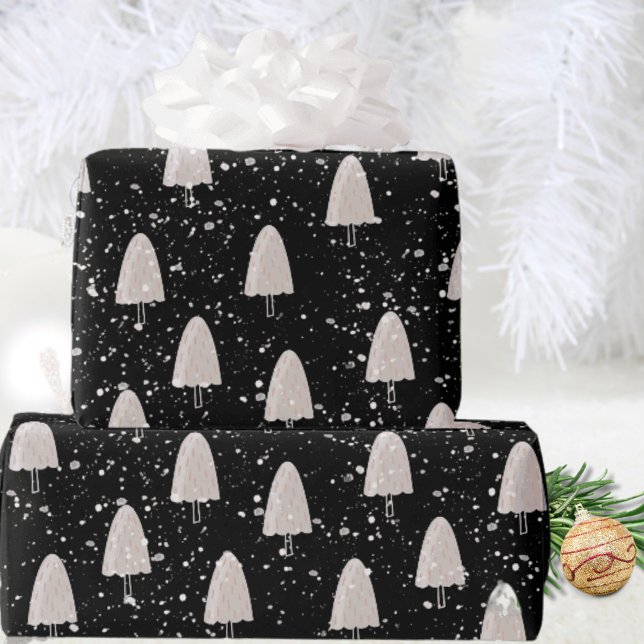 Papel De Regalo Árbol de Navidad Nevado Chic de Invierno (Subido por el creador)