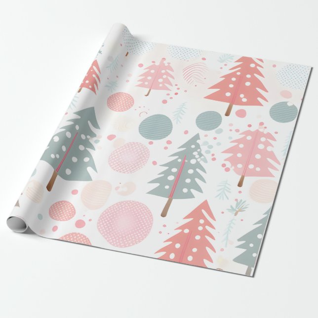 Papel De Regalo árbol de navidad pastal (Desenrollado)