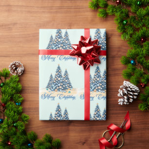 Papel De Regalo Árbol de Navidad Playa Feliz Navidad