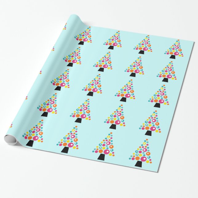 Papel De Regalo Árbol de navidad punteado (Desenrollado)