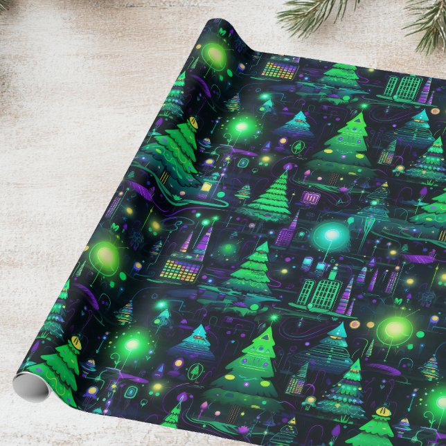 Papel De Regalo Árbol de Navidad Purple Eléctrico (Subido por el creador)