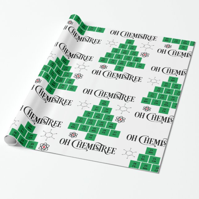 Papel De Regalo Árbol de Navidad Química (Desenrollado)