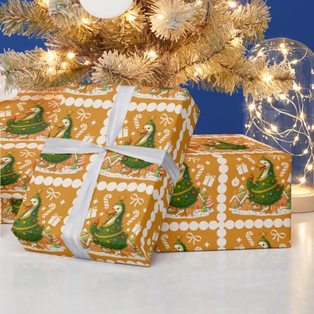 Papel De Regalo Árbol de Navidad Quirky Goose | Festividad diverti (Vacaciones)