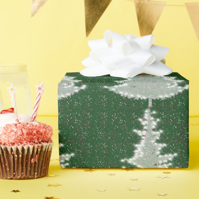 Papel De Regalo Árbol de Navidad Resplandor Invernal Encantado (Fiesta de cumpleaños )