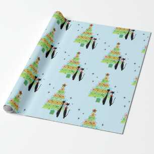Papel De Regalo Árbol de Navidad Retro Mid Century Moderno Guay Ca