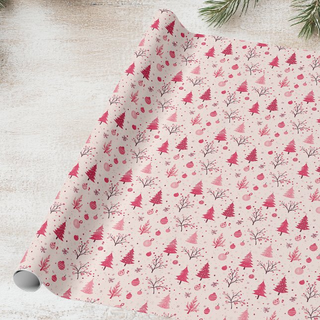 Papel De Regalo Árbol de Navidad rosa (Subido por el creador)