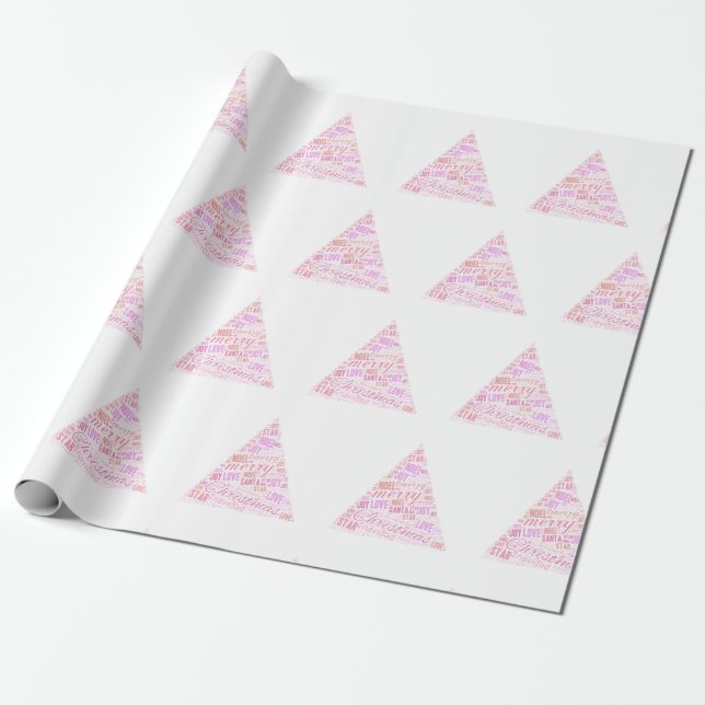 Papel De Regalo Árbol de Navidad Rosa (Desenrollado)