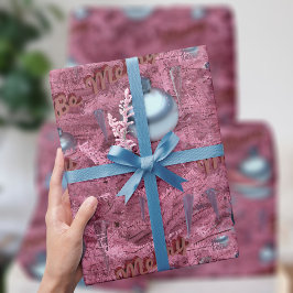 Papel De Regalo Árbol de Navidad Rosa Patrón de Navidad Fiesta