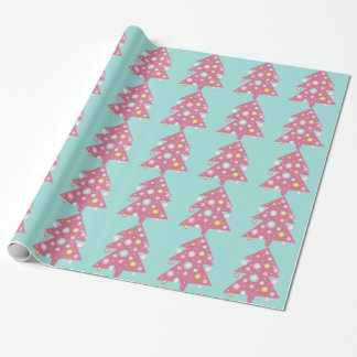 Papel De Regalo Árbol de navidad rosado enrrollado