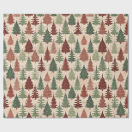 Papel De Regalo Árbol de Navidad Rústico