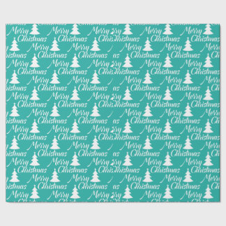 Papel De Regalo Árbol de navidad simple de la turquesa