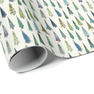 Papel De Regalo Árbol de Navidad Verde Invernal Regalo