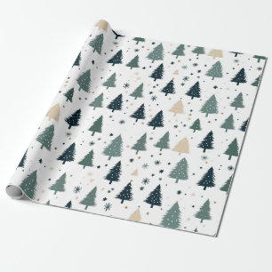 Papel De Regalo Árbol de Navidad Verde Simple