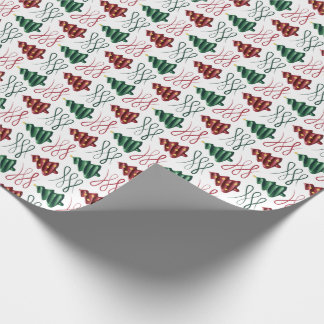 Papel De Regalo Árbol de navidades dibujado con lápiz labial verde