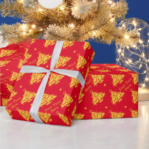 Papel De Regalo Árbol de oro de diseño gráfico minimalista para