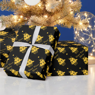 Papel De Regalo Árbol de oro de diseño gráfico minimalista para