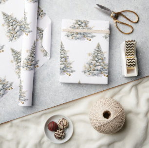 Papel De Regalo Árbol de pino dorado