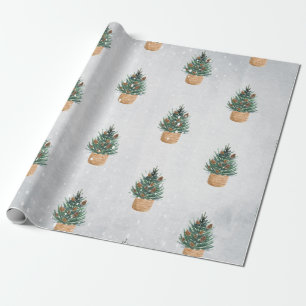 Papel De Regalo Árbol de pino, piñas, vacaciones de nieve