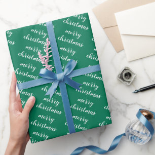 Papel De Regalo Árbol de pino verde elegante personalizado Feliz N
