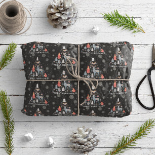 Papel De Regalo Árbol de renos escandinavo animal copo de nieve ne
