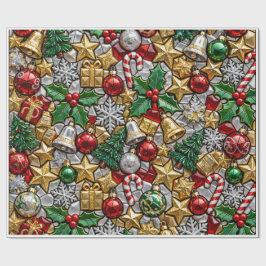 Papel De Regalo Árbol de Santa acogedor Mosaico de chocolate calie