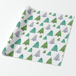 Papel De Regalo Árbol de vacaciones color de agua Pastel verde
