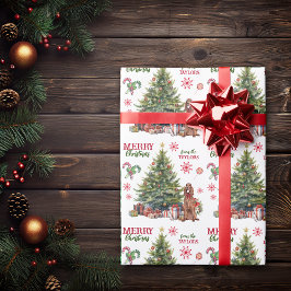 Papel De Regalo Árbol de vacaciones de perro de ciervo rojo irland