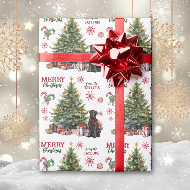 Papel De Regalo Árbol de vacaciones de perro recuperador de labrad (Subido por el creador)