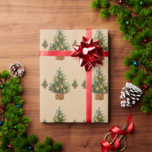 Papel De Regalo Árbol de vacaciones Pino de campo simple minimalis