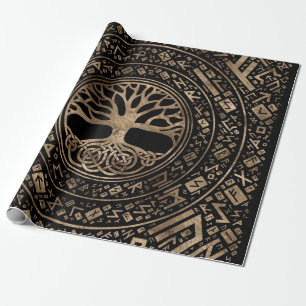 Papel De Regalo Árbol de vida - Trama rúnica yggdrasil