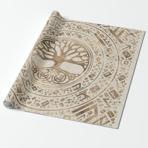 Papel De Regalo Árbol de vida - Trama rúnica yggdrasil