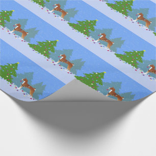 Papel De Regalo Árbol decorativo Basenji en el bosque