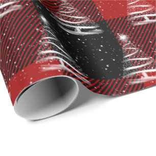 Papel De Regalo árbol estrella de Navidades blancos sobre platillo