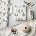 Papel De Regalo Árbol Minimalista moderno de Navidad<br><div class="desc">Envuélvase sus regalos con un sencillo estilo de temporada con este moderno y minimalista papel envuelto en un árbol de Navidad. Este encantador diseño presenta un diseño inspirado en la región escandinava y presenta un diseño pintado a mano con unos magníficos árboles verdes en suaves tonos verdes. Perfecto para una...</div>