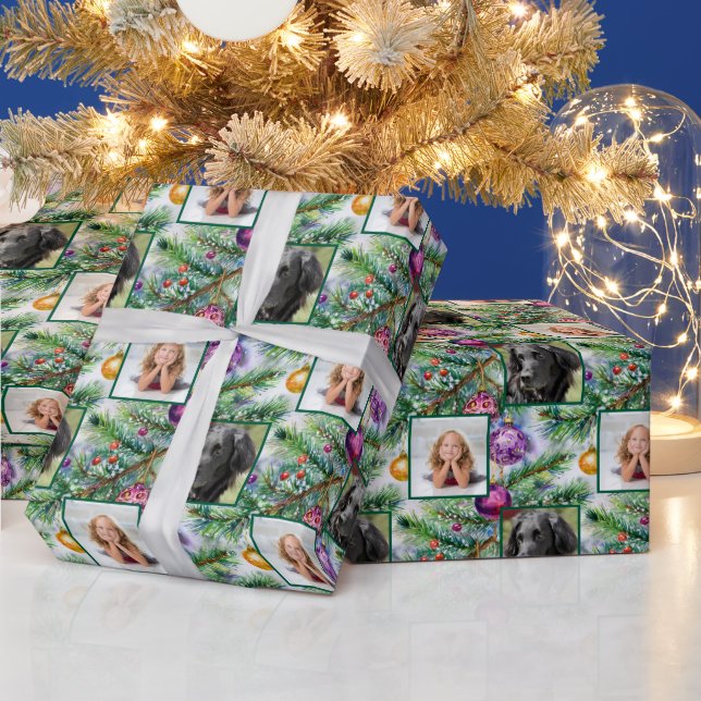 Papel De Regalo Árbol navideño fotográfico (Vacaciones)