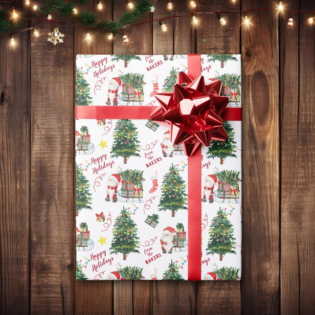 Papel De Regalo Árbol navideño Santa Sled Personalizado (Subido por el creador)