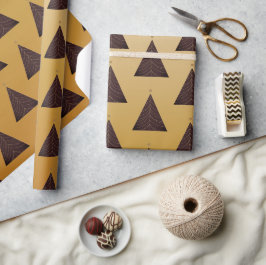 Papel De Regalo Árbol negro de Navidad, oro amarillo