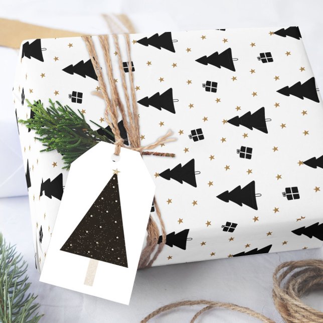 Papel De Regalo Árbol negro y blanco de Navidad (Subido por el creador)