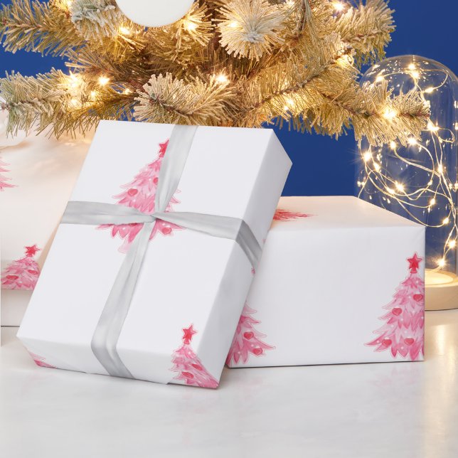 Papel De Regalo Árbol rosa (Vacaciones)