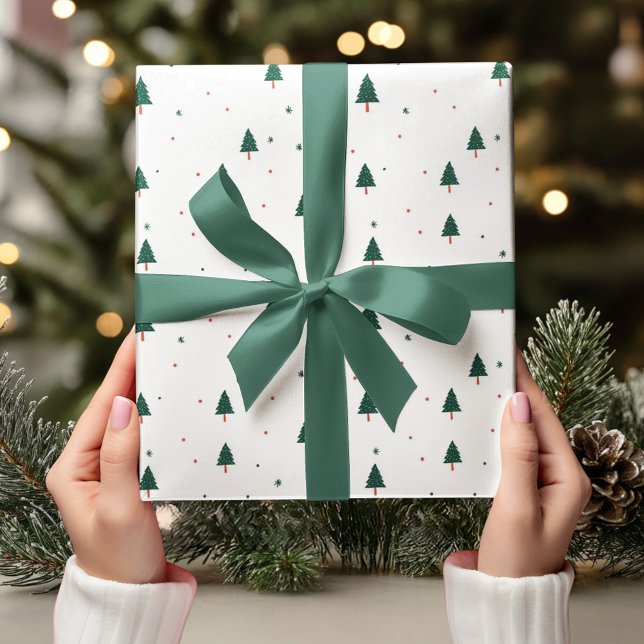 Papel De Regalo Árbol verde de Navidades minimalistas (Subido por el creador)