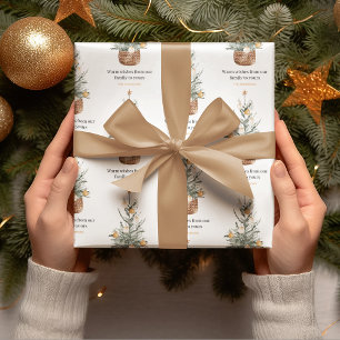 Papel De Regalo Árbol vintage de Navidad Feliz feriado