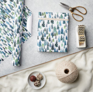 Papel De Regalo Árboles acuarelas