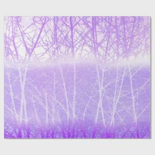 Papel De Regalo Árboles brumosos helados en lavanda lila