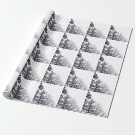 Papel De Regalo Árboles cubiertos de nieve: Vertical