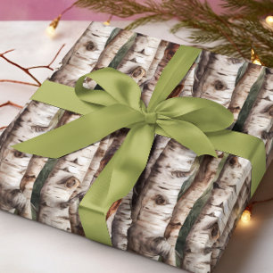 Papel De Regalo Árboles de abedul acuarela de naturaleza