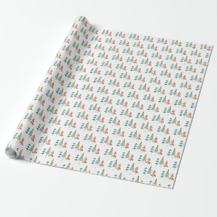 Papel De Regalo árboles de arcoíris modernos de mediados de siglo 