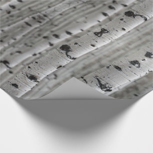 Papel De Regalo Árboles de aves, negros y blancos