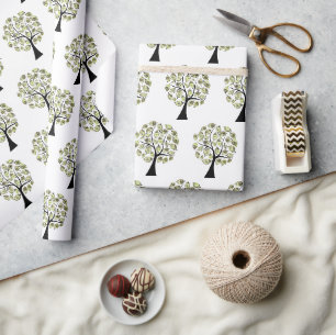 Papel De Regalo Árboles de dinero sobre blanco