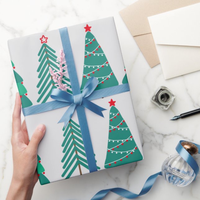 Papel De Regalo Árboles de Navidad (Regalar)