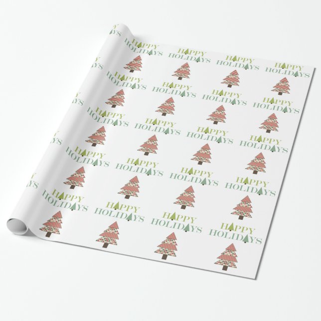 Papel De Regalo Árboles de Navidad (Desenrollado)